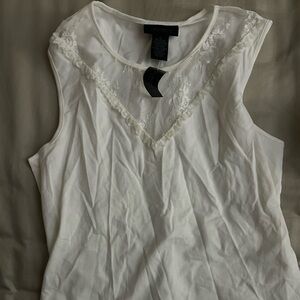 The Limited White Lace Detail Top